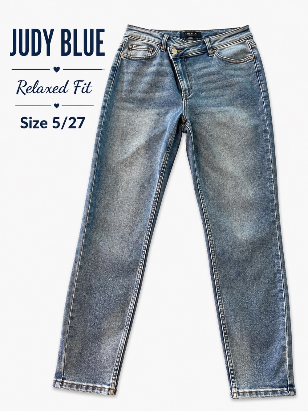 Judy Blue Relaxed Fit Jeans Women’s Size 5/27 Mid Rise Vintage Wash Stretch